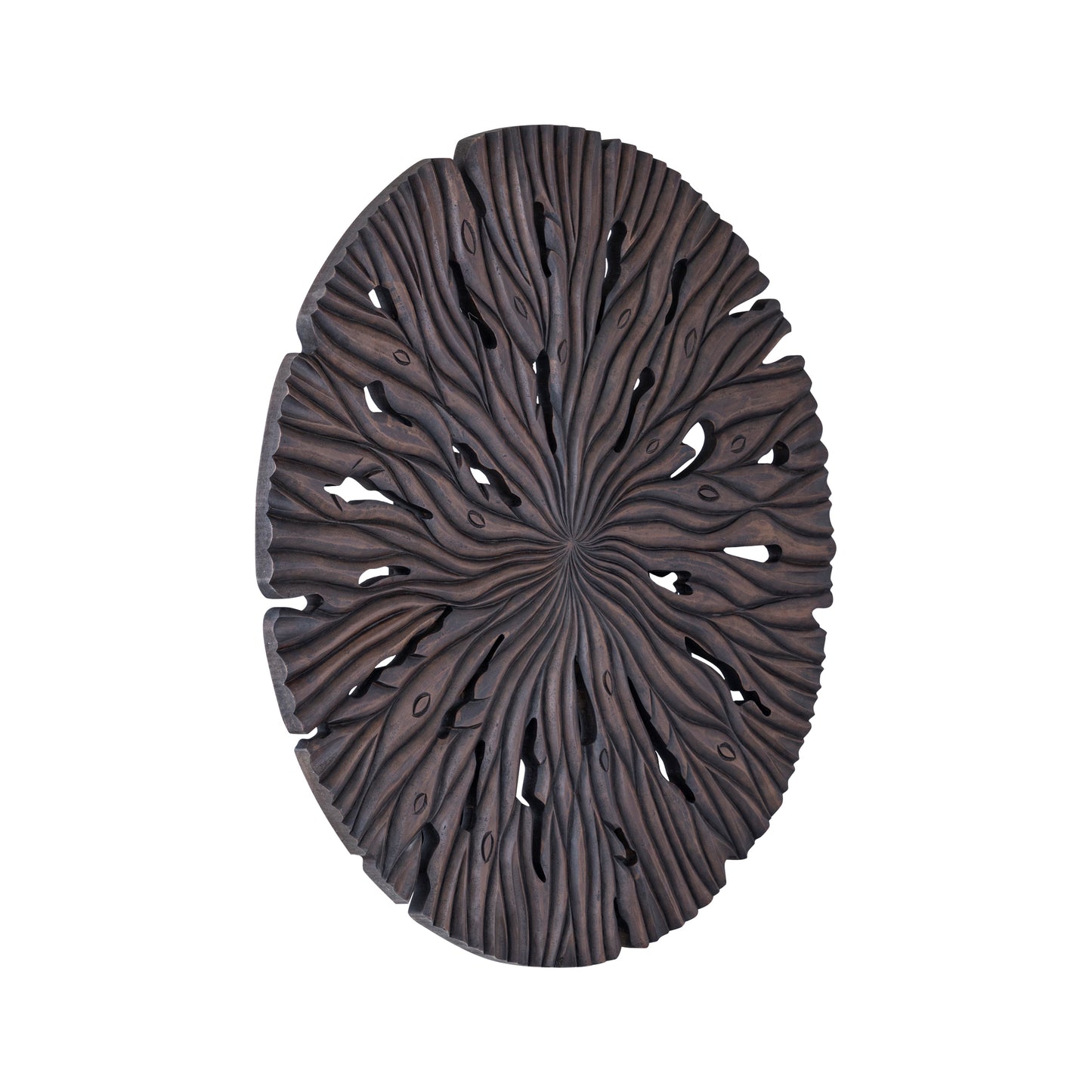 Bonte Brown MDF Wall Panel Wavy Carved Round S