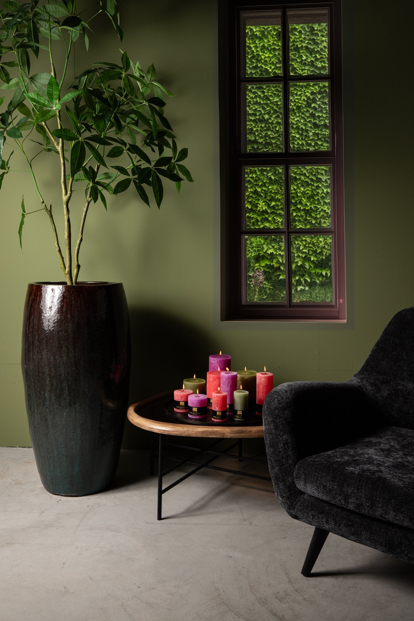 Rachyl Blue Glazed Round Ceramic Pot High SV2