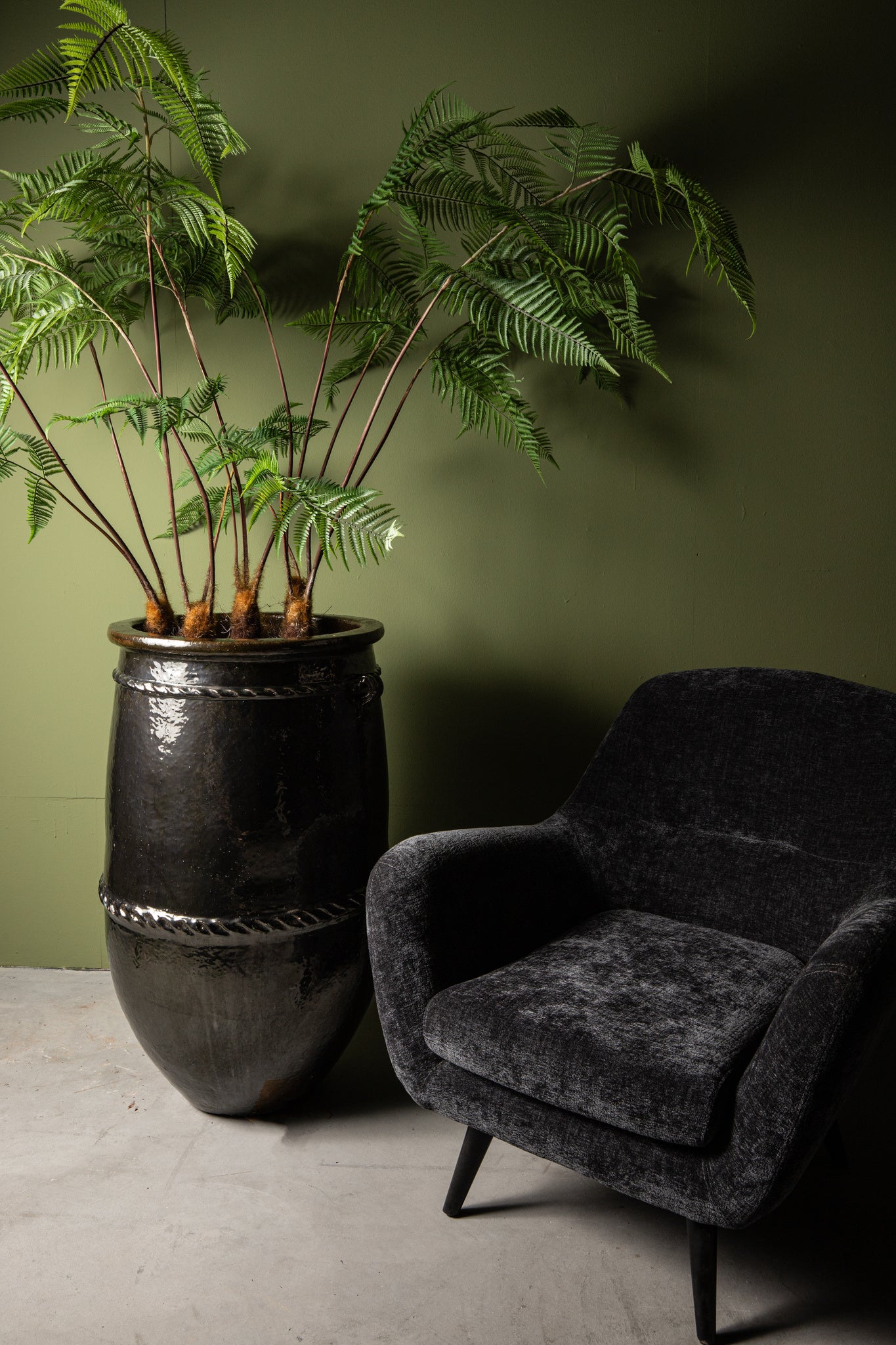 Tony Green Big Ceramic Jar Pot Round High