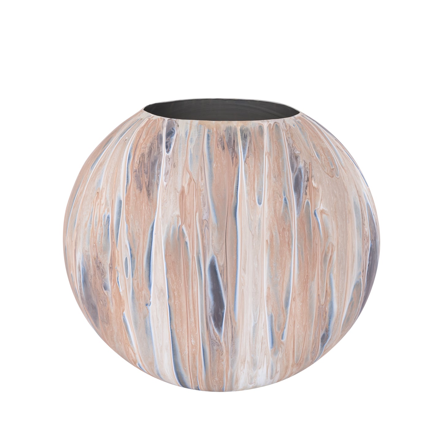 Meriko Brown Oval Iron Pot Matt Enamel Finish L