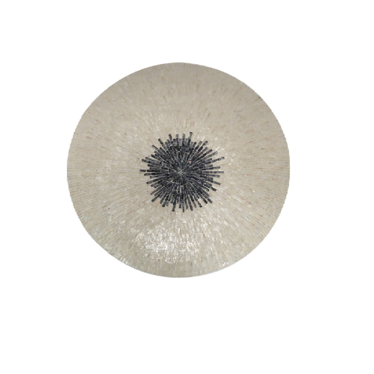 Vojtech White Round Poly Shell Bamboo Wall Panel L