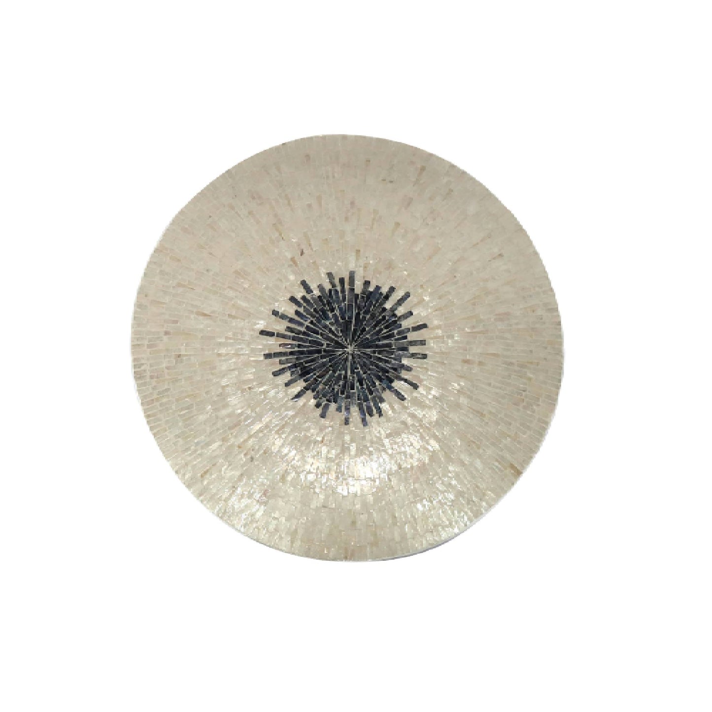 Vojtech White Round Poly Shell Bamboo Wall Panel M