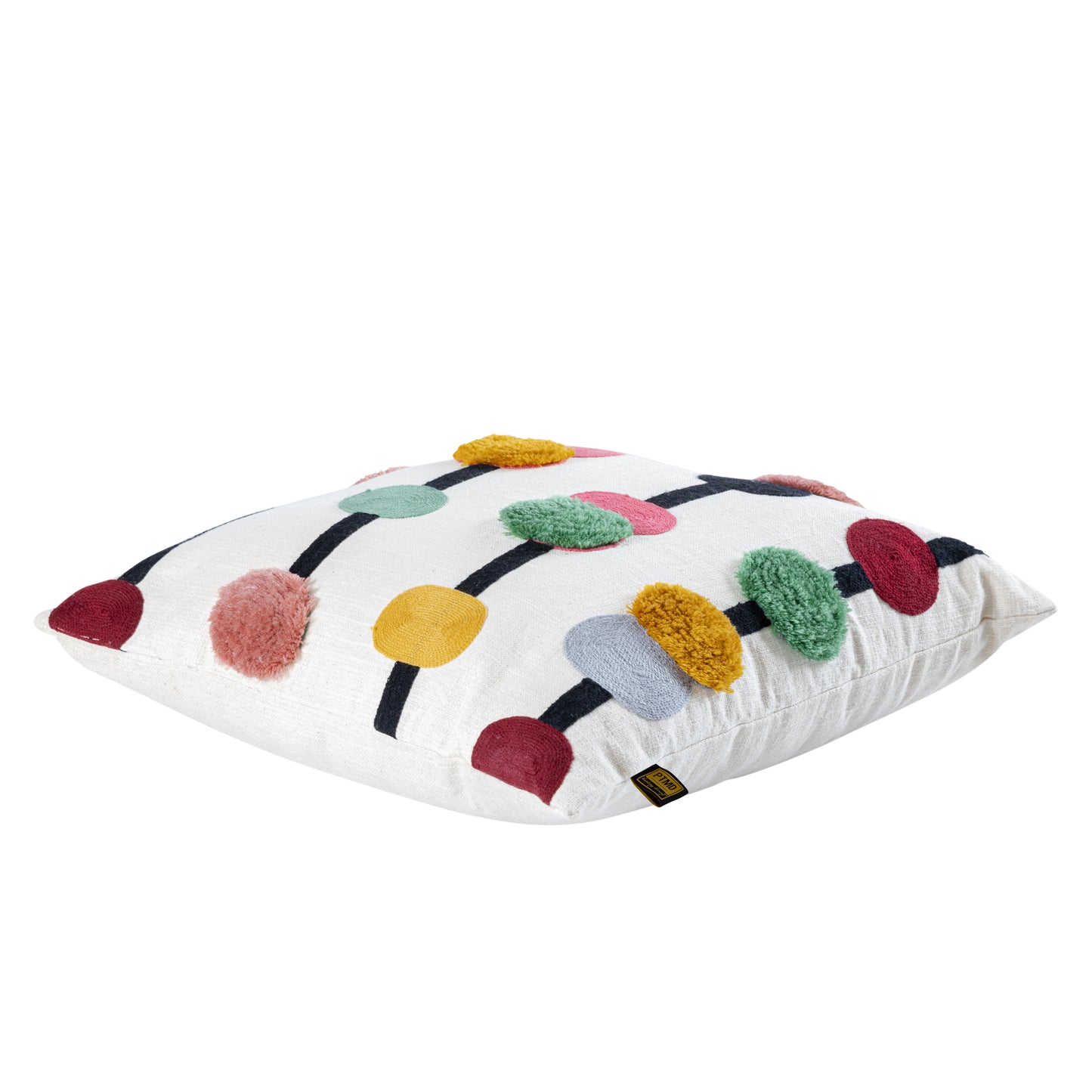 Prinay Roze Vierkant Kussen Met Borduurwerk En Stippen - Set Van 2 45x45x4 cm
