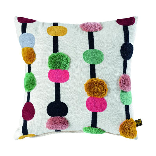 Prinay Roze Vierkant Kussen Met Borduurwerk En Stippen - Set Van 2 45x45x4 cm