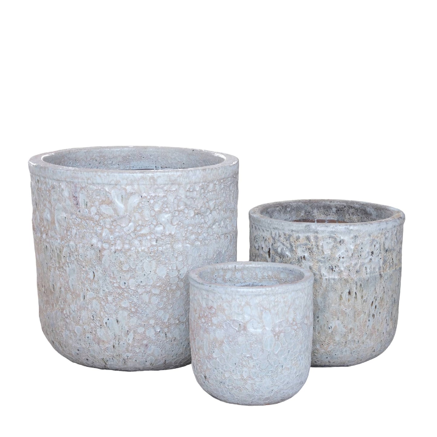 Matija White Round Ceramic Pot Rough Finish SV3