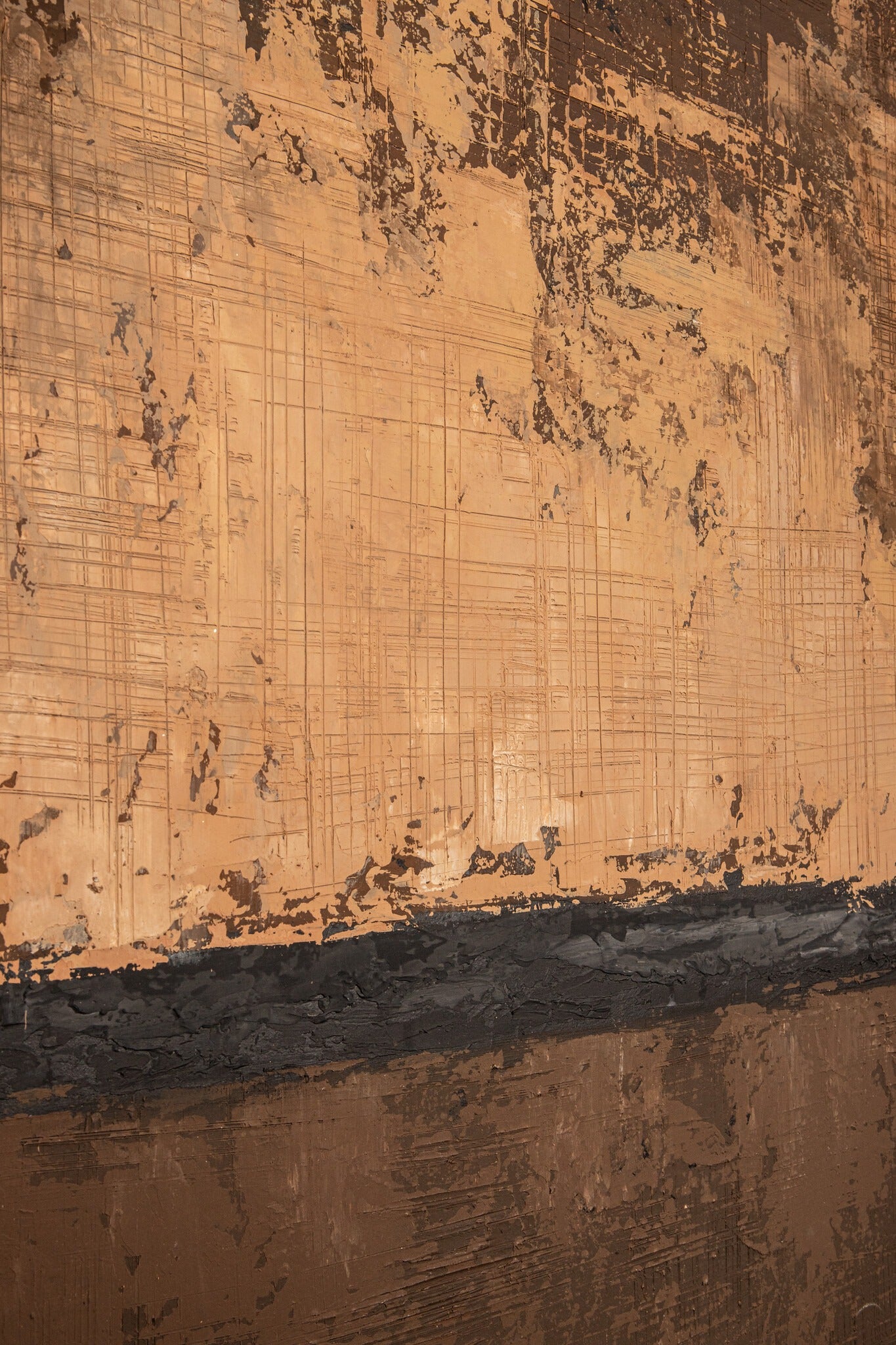 Asante Brown Canvas Painted Wallpanel Square Frame