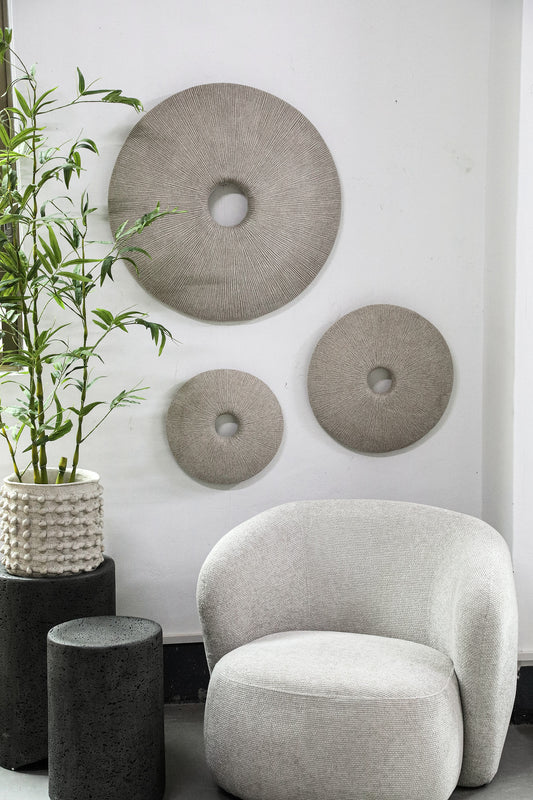 Kathelle Cream Poly Round Sandstone Wallpanel L