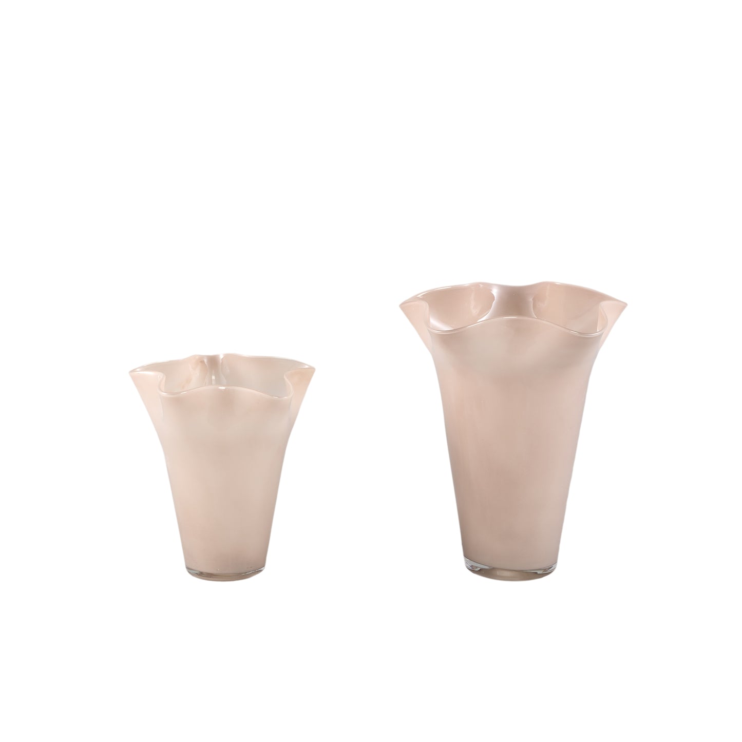 Macarena Brown Glass Round Vase Wavy High L