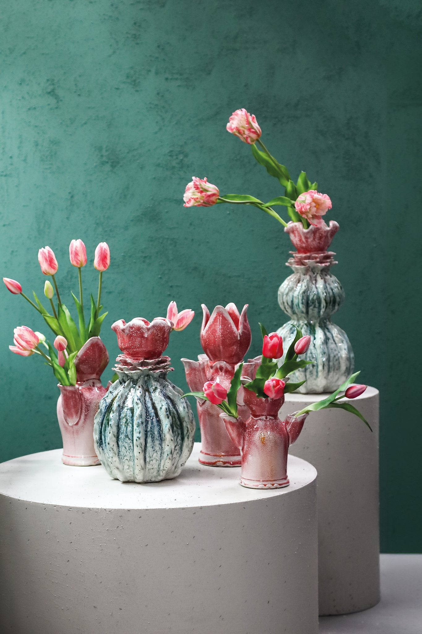 Brigittee Pink Ceramic Tulip Shape Vase M