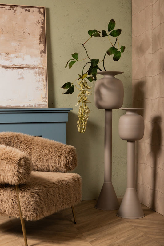 Dainah Cream Iron Pot On Long Base Small