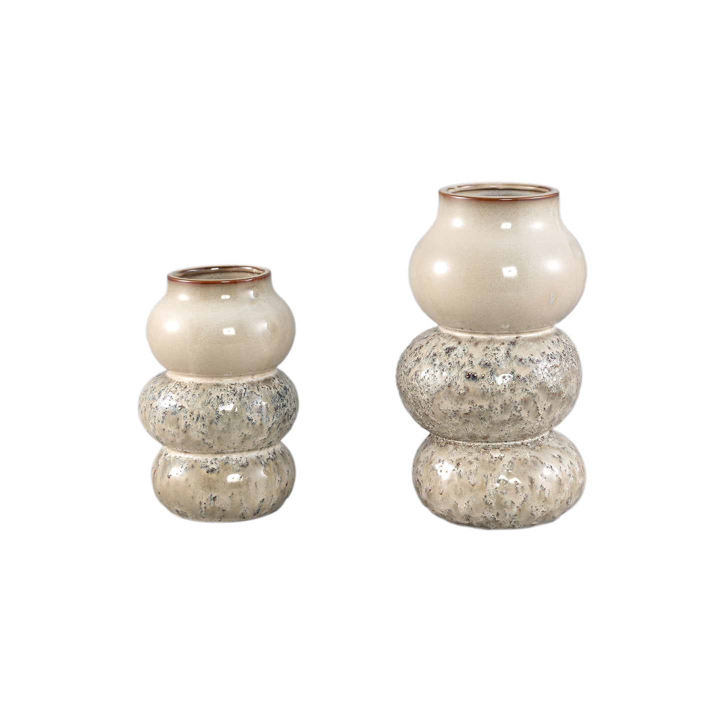 Concetta Cream Ceramic Round Bulby Pot Rough L