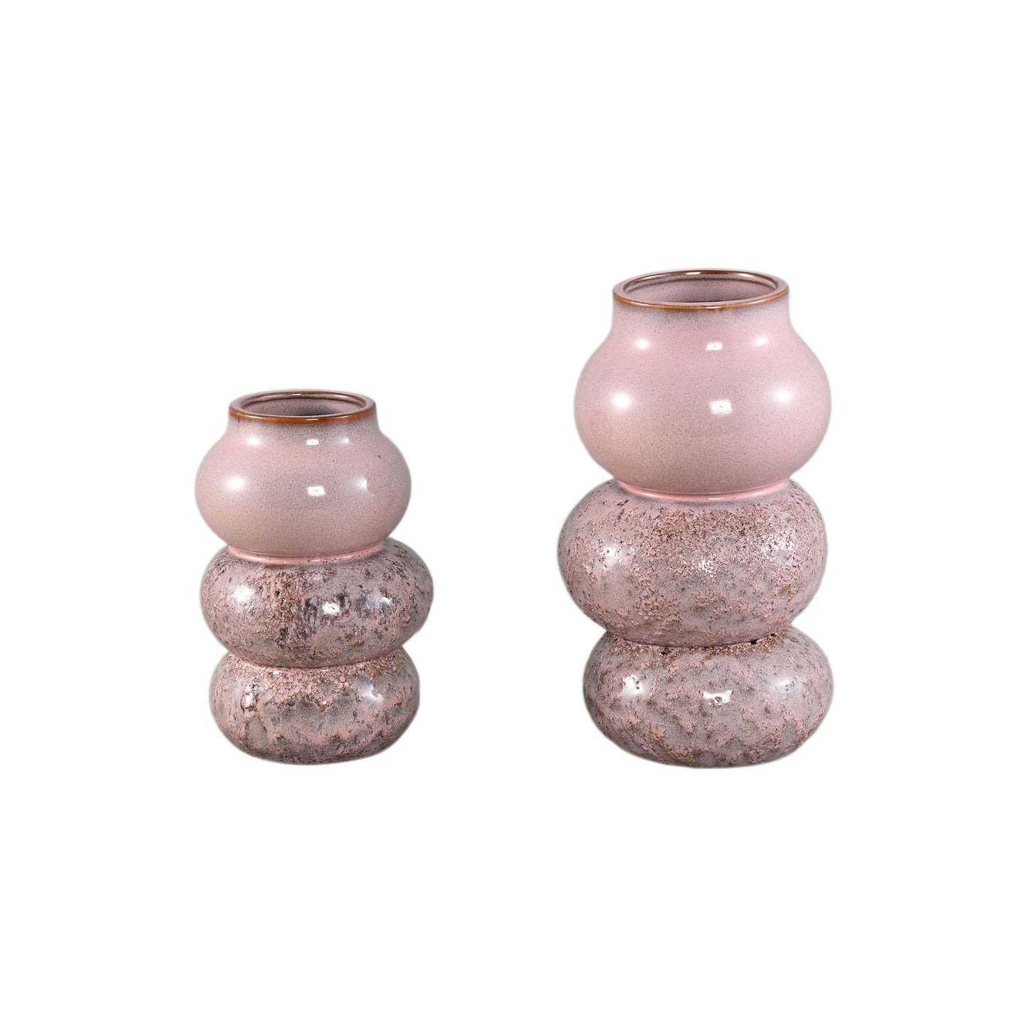 Concetta Pink Ceramic Round Bulby Pot Rough L