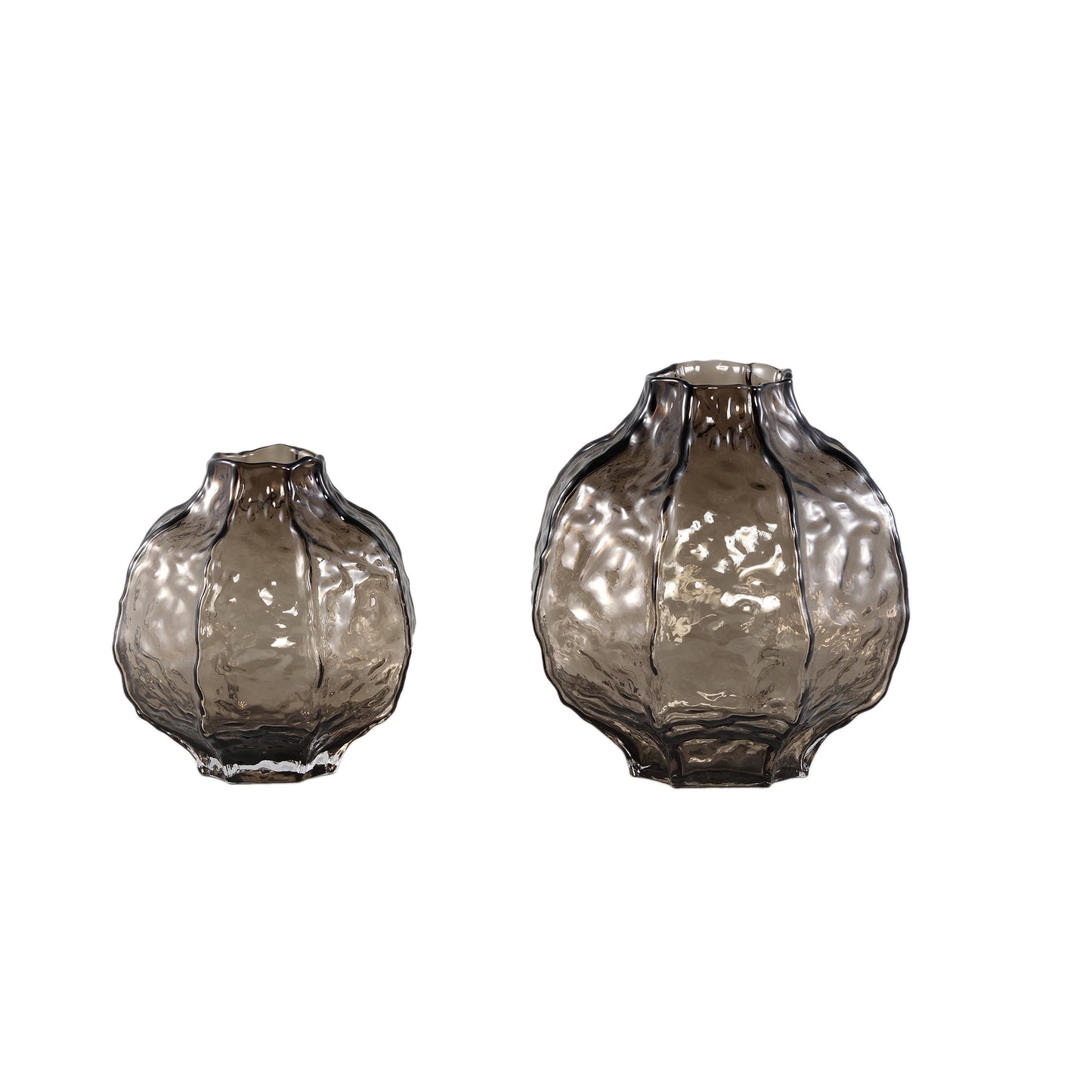 Narin Brown Round Shaped Glass Vase L