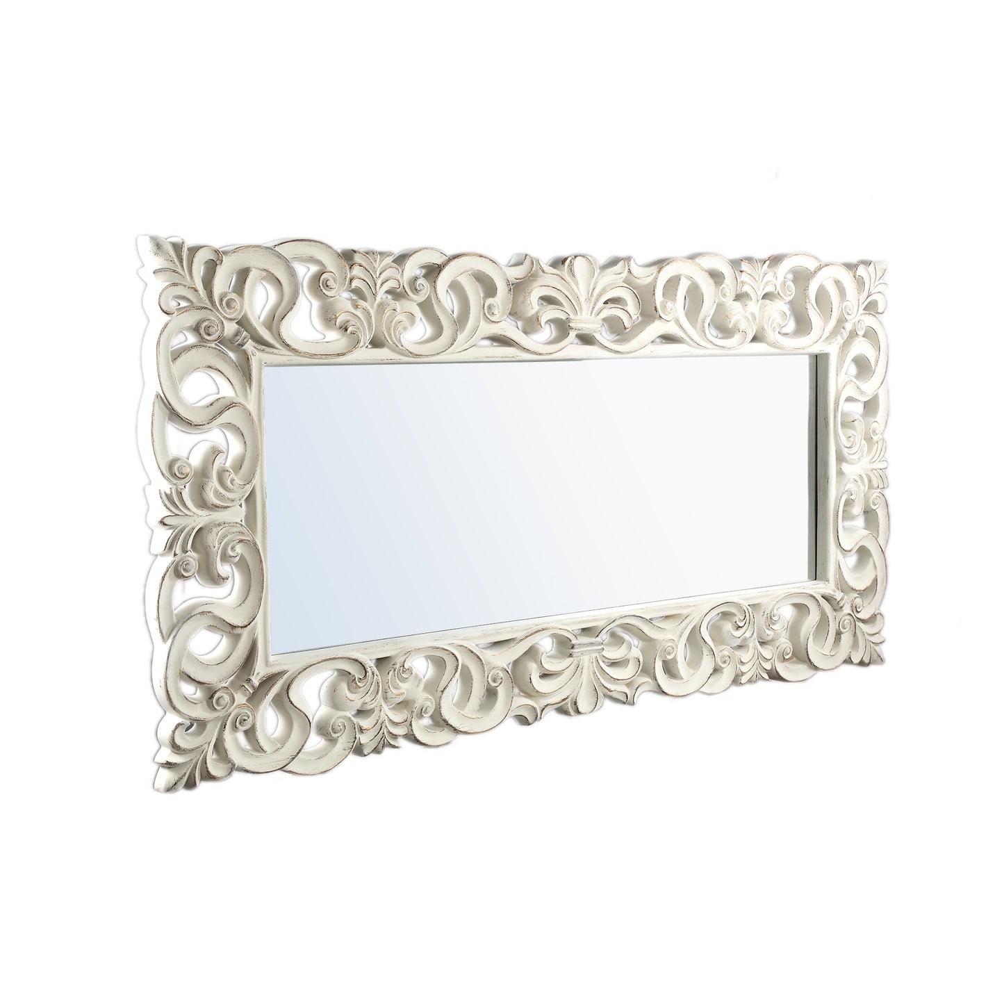 Morrigan White Poly Classical Mirror Rectangle