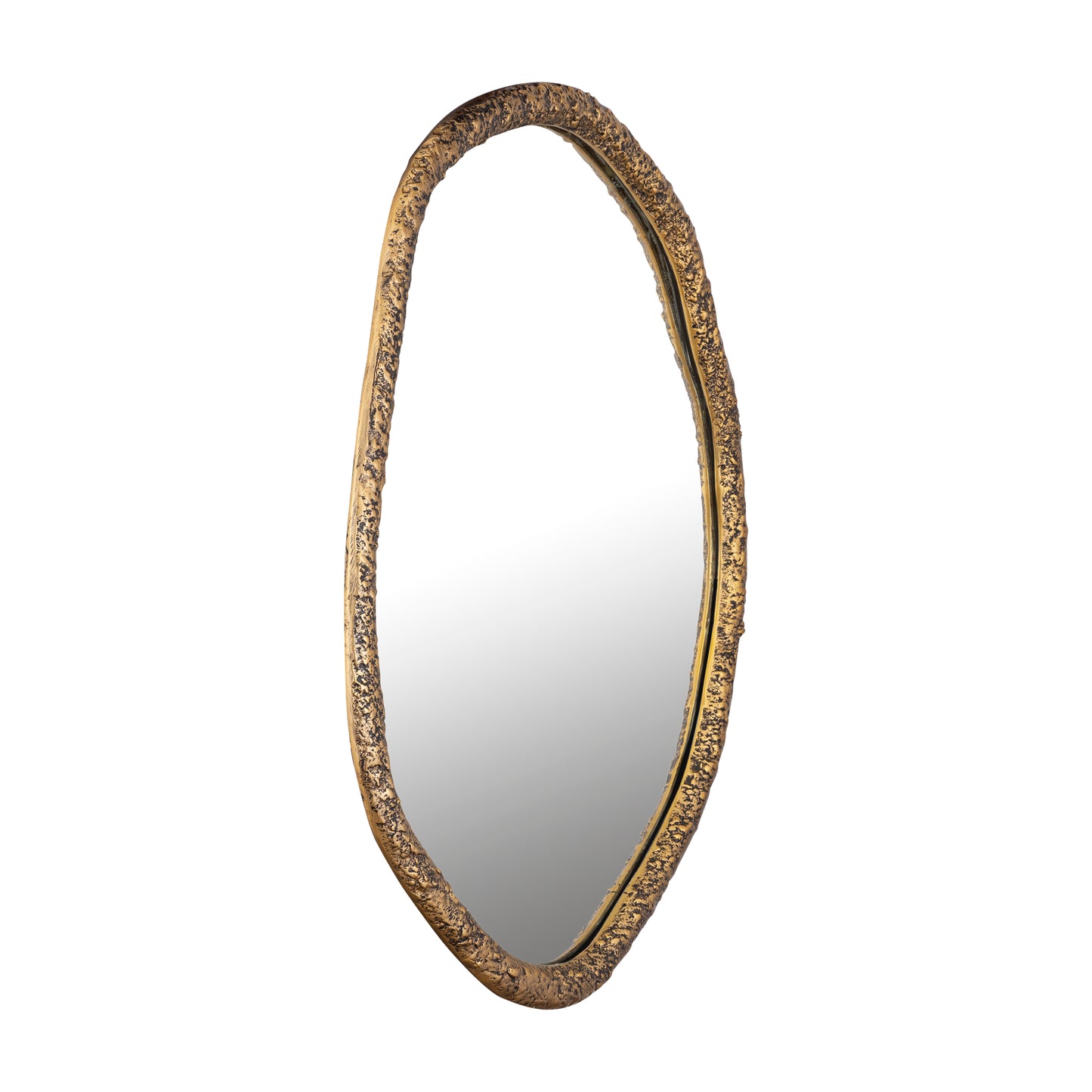 Paislie Brass Organic Shaped Mirror Round