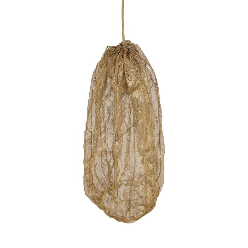 Maitia Gouden Hanglamp Ruw Stoffen Look 48x30x30 cm