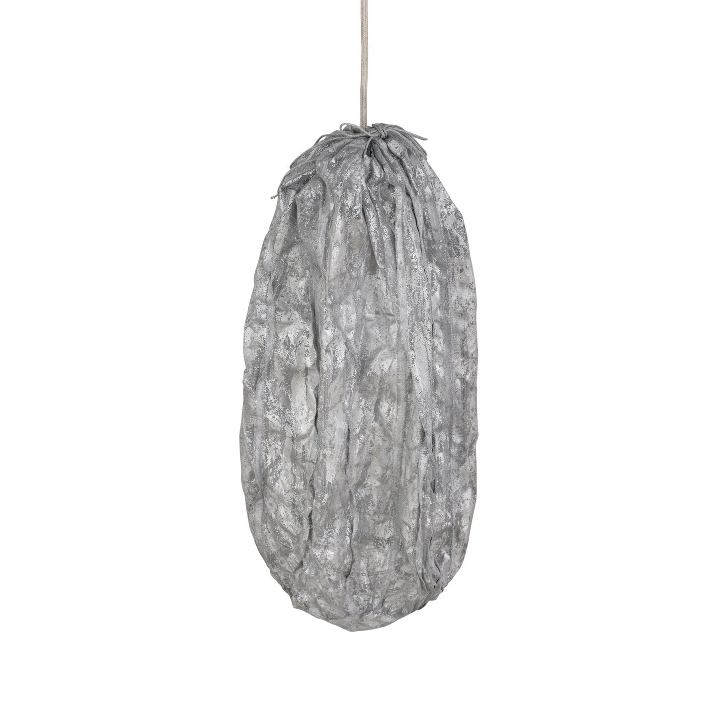 Maitia Silver Rough Looking Fabric Ceiling Lamp