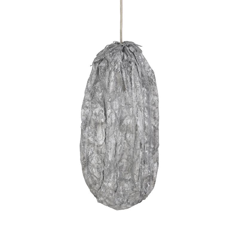 Maitia Zilveren Hanglamp Ruw Stoffen Uiterlijk 48x30x30 cm
