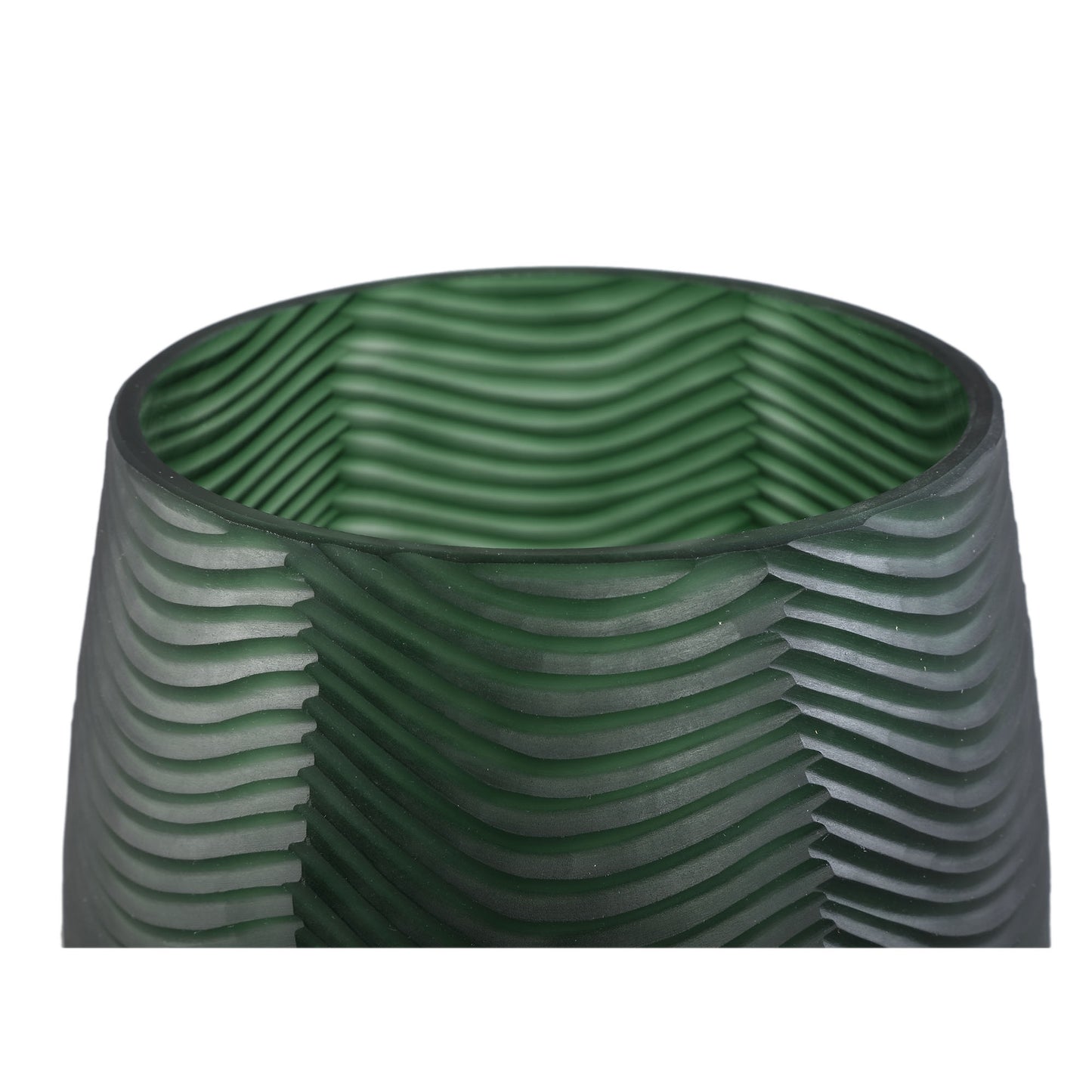 Elichi Green Glass Vase Bombey Round