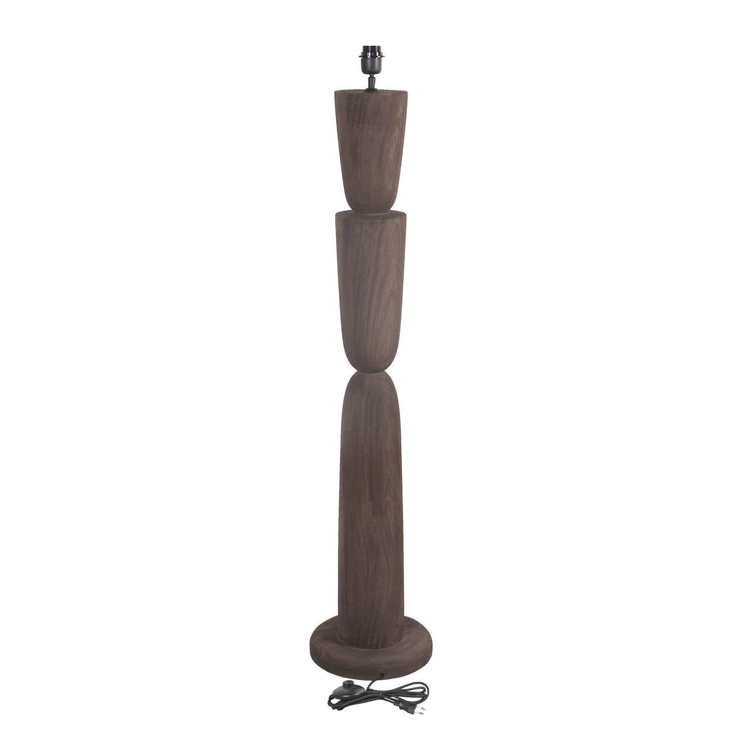 Lorinne Brown Mango Wood Layered Floor Lamp Base