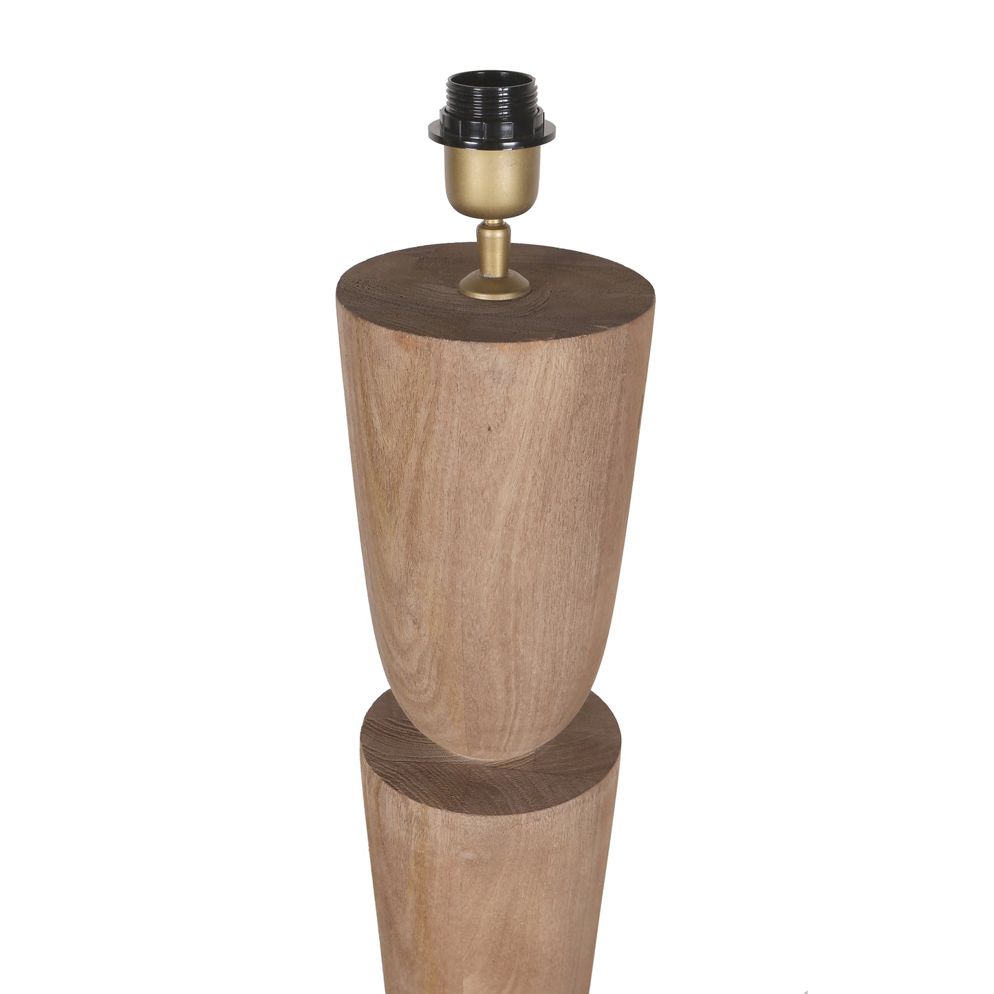 Lorinne Natural Mango Wood Layered Floor Lamp Base