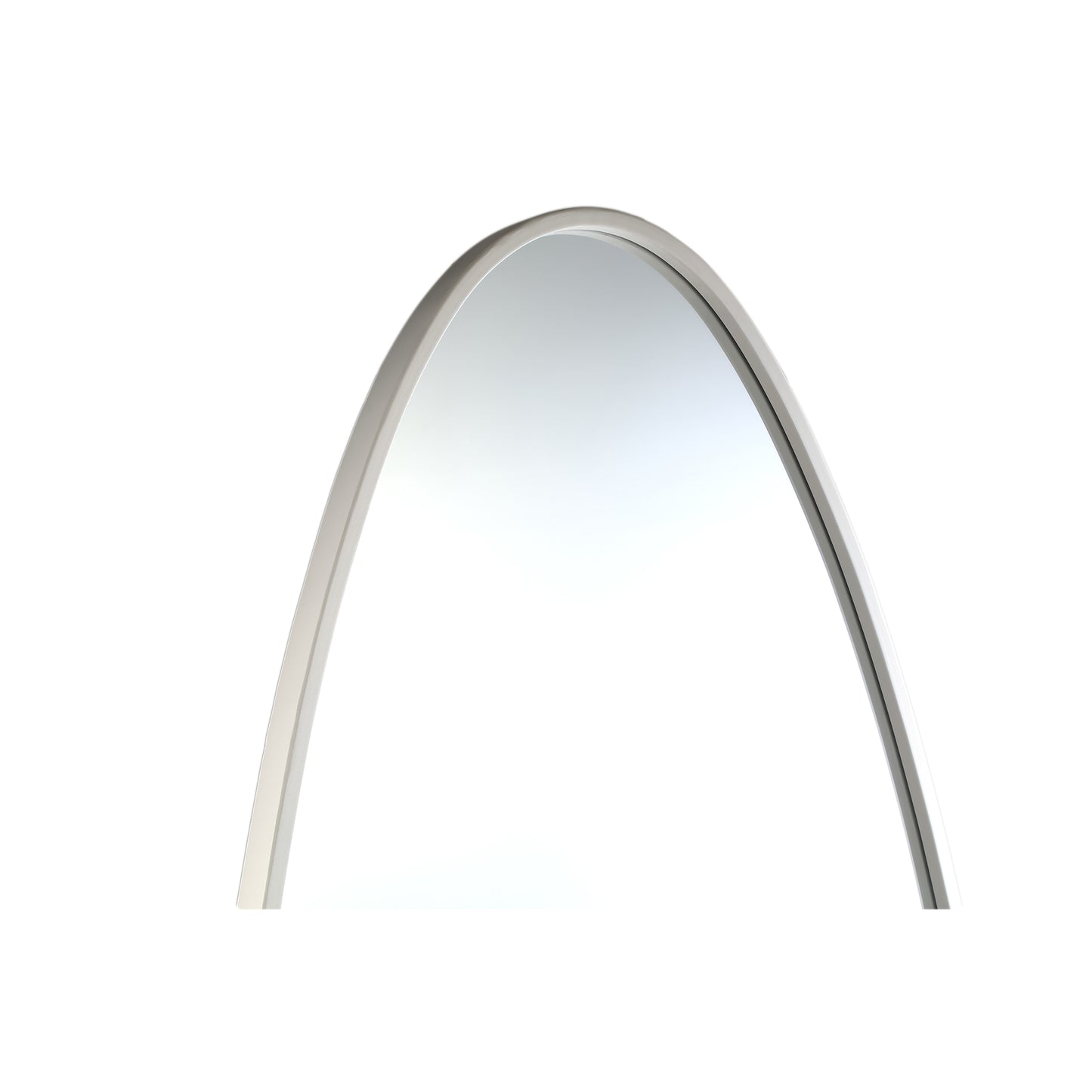 Serine White Steel Oval Mirror Large