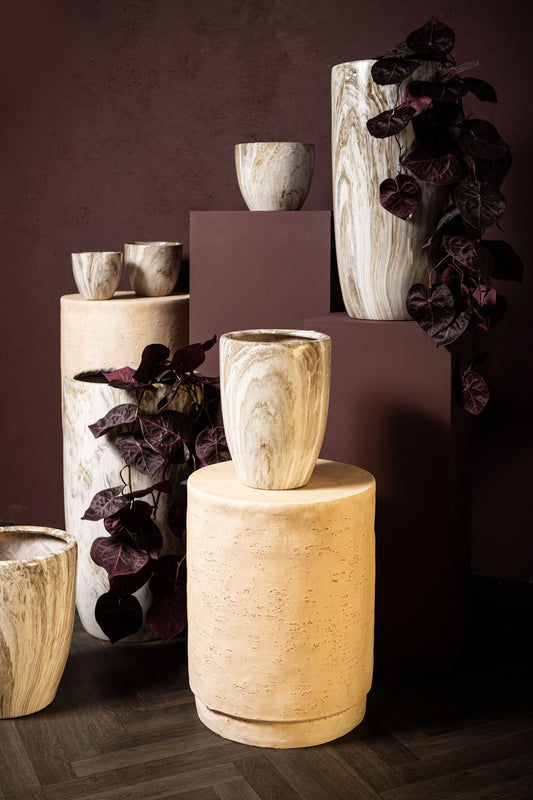 Chandar Cream MgO Round Side Table