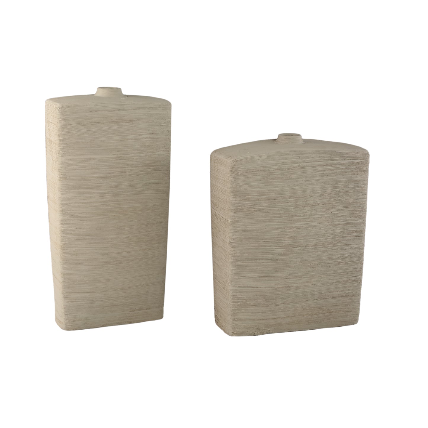 Janettee Beige Rechthoekige Keramische Fles 50x40x15 cm