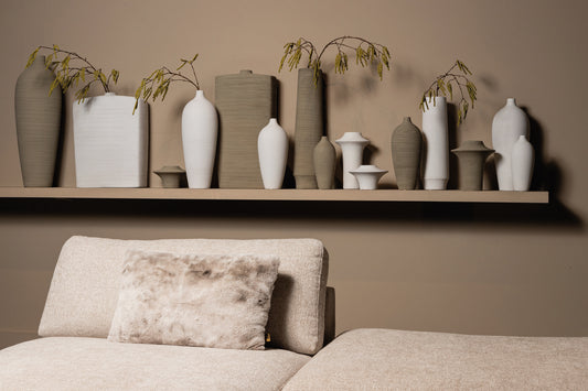 Janettee Beige Rectangle Shaped Ceramic Bottle L