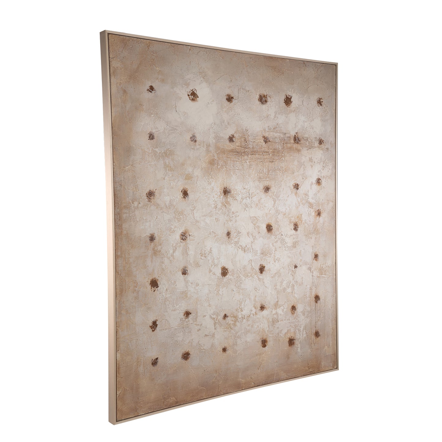 Porty Cream Canvas Painting Brown Pattern Rect