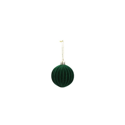 Lumi Donkergroene Kerstbal Ribbed S – Set van 12 Stuks - 12 Sets 6x6x6 cm