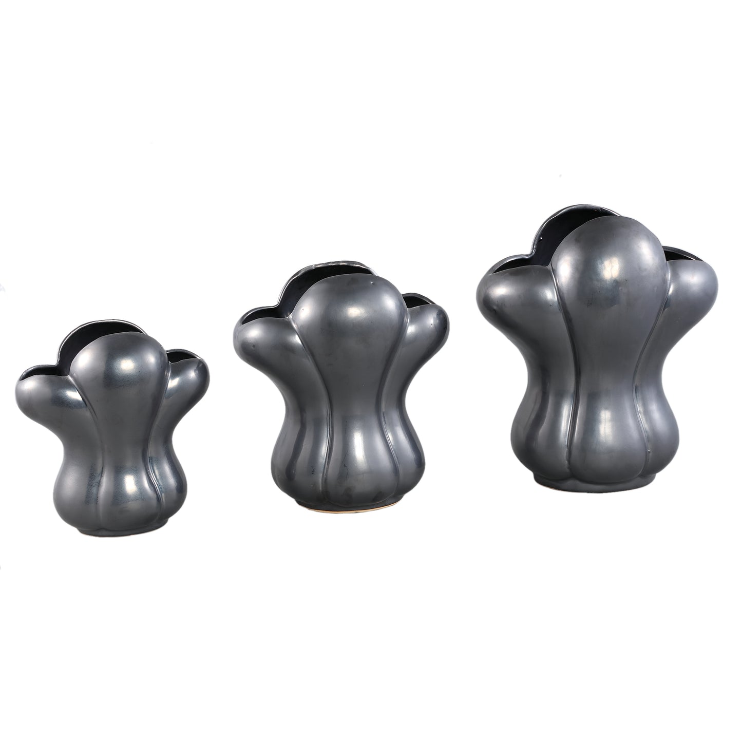 Mellie Black France Lily Flower Ceramic Vase M