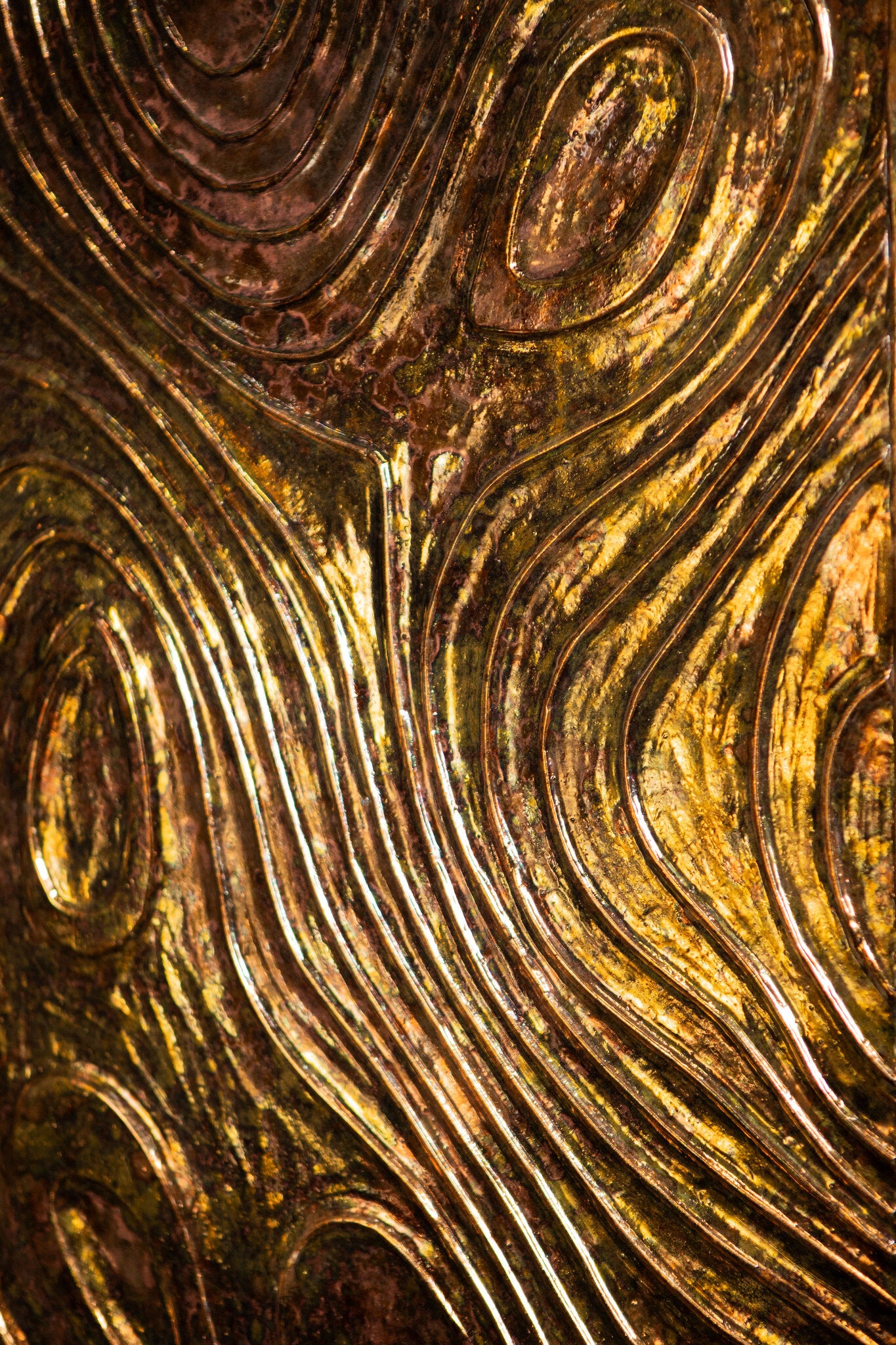 Connolly Oil Green Wood Rect Wall Panel L