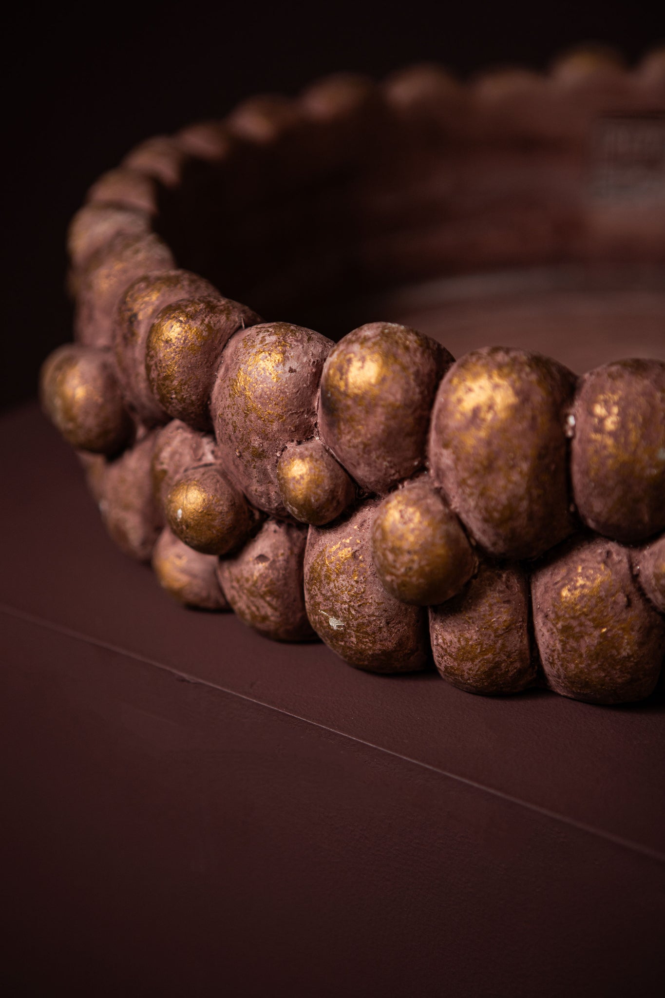 Stenley Bronze Cement Round Rough Rock Bowl S