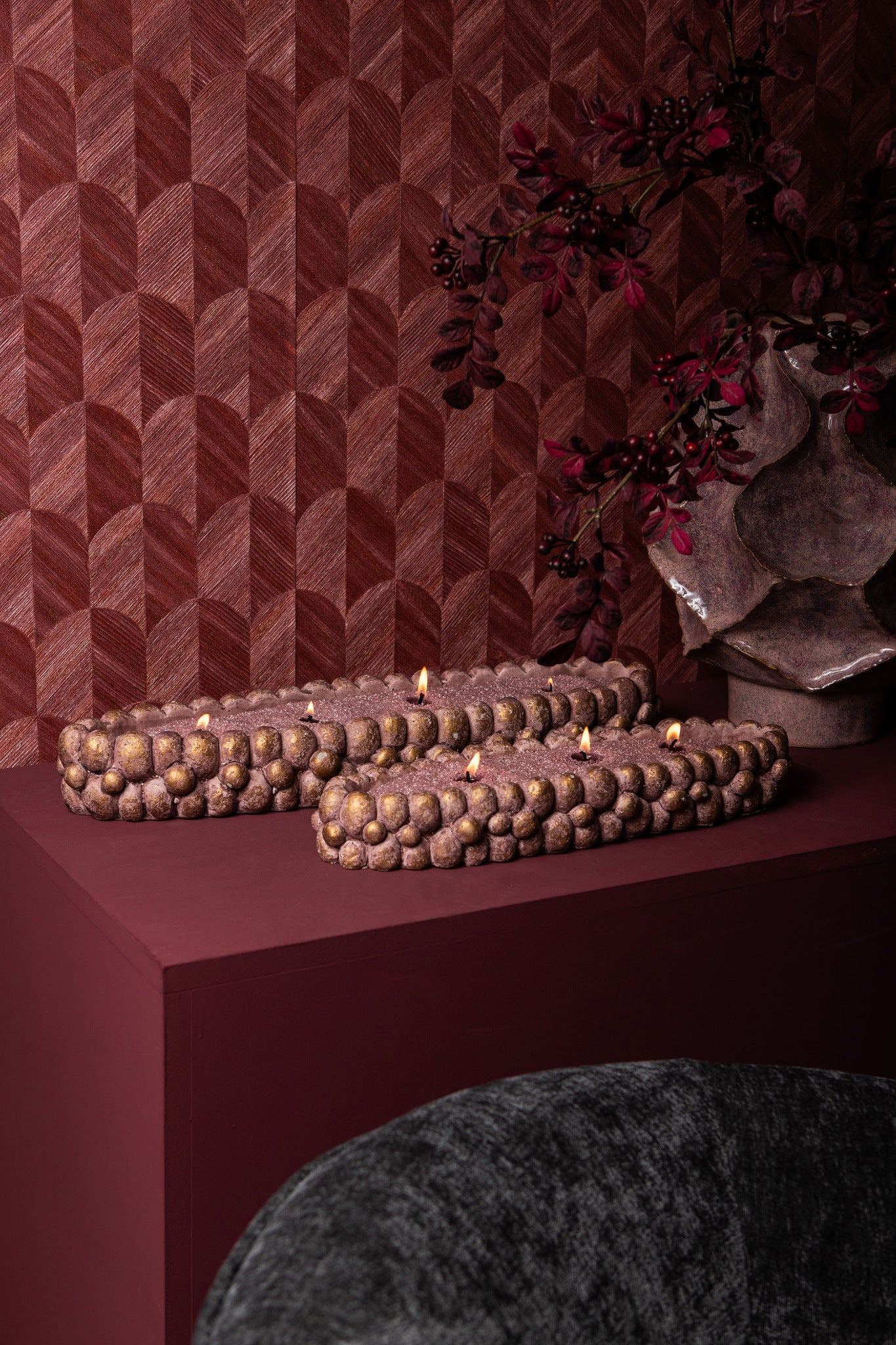 Stenley Bronze Cement Boat Rough Rock Bowl L