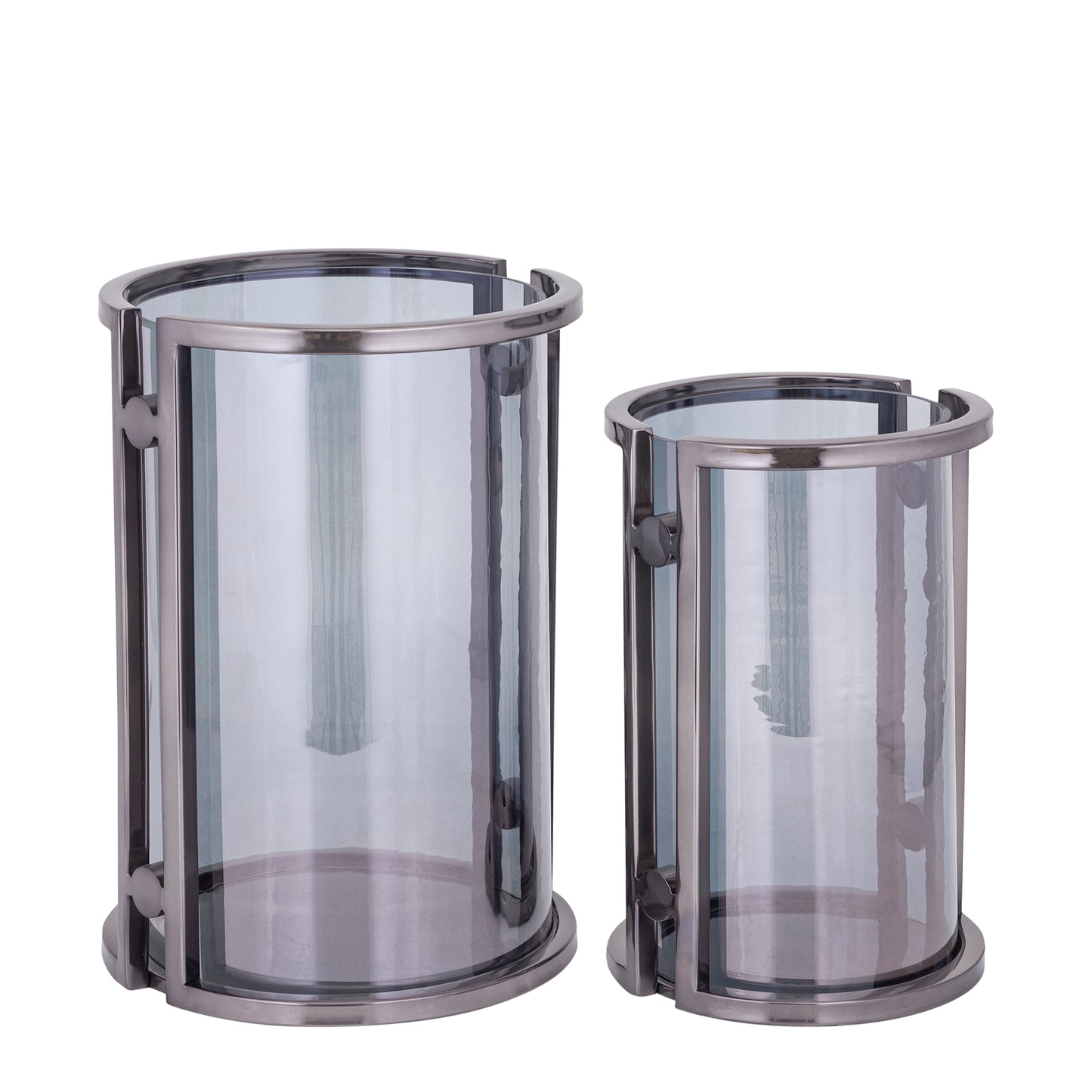 Jarie Donkergrijs Roestvrijstalen Windlicht L 33x23x23 cm
