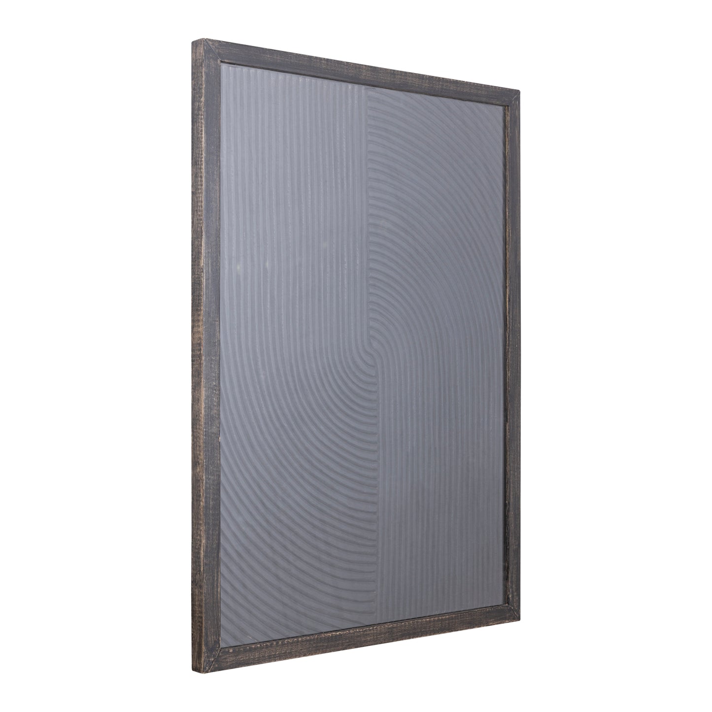 Elasah Black Wooden Rect Wall Panel Line Pattern
