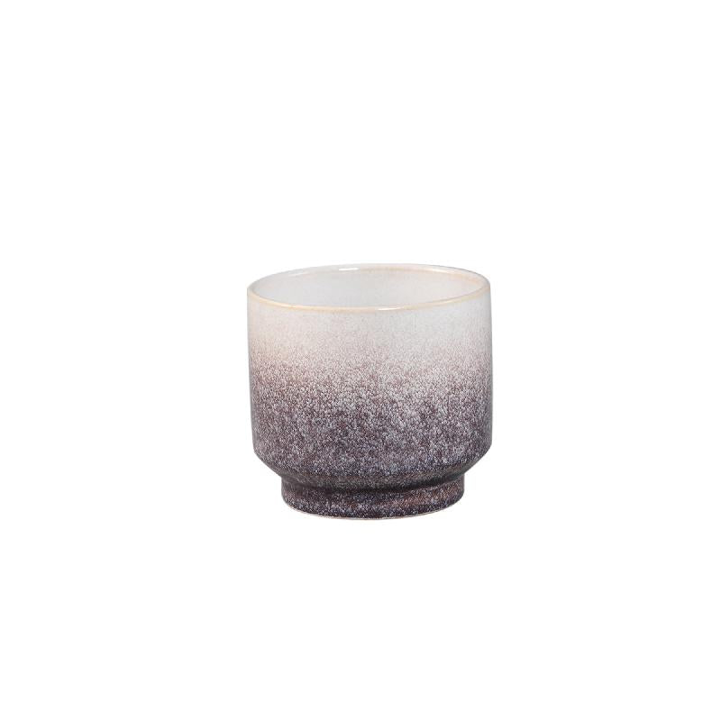 Kyer Bruine Keramische Pot Op Voet Ombré Finish Set van 8 12x13x13 cm
