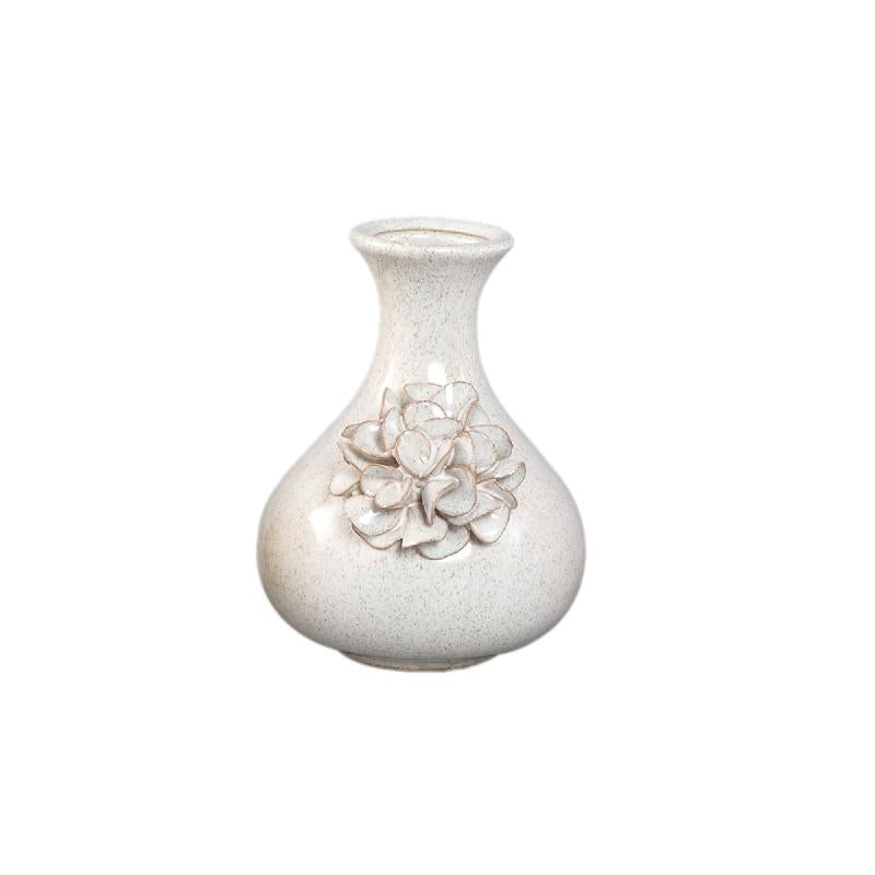 Raileigh Witte Ronde Bolle Keramische Vaas Set van 6 Stuks 17x13x13 cm
