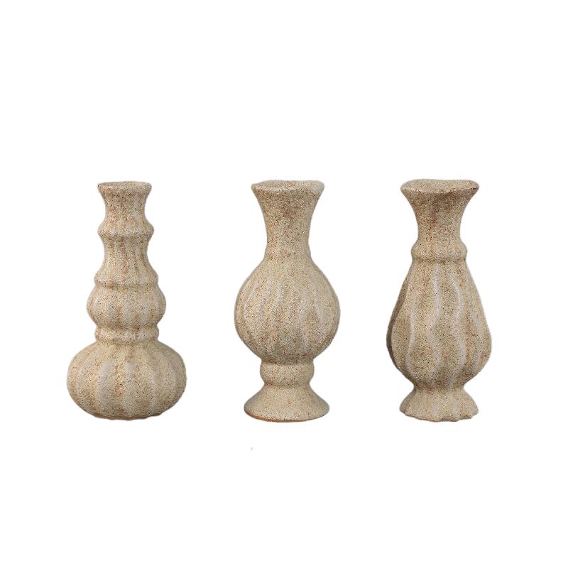 Nayda Creme Keramische Ronde Bolvazen Set Van 4 Stuks 17x7.5x7.5 cm