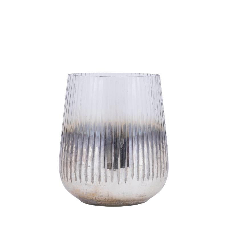 Shelva Goldene runde Glaswindlichter mit Ätzung M