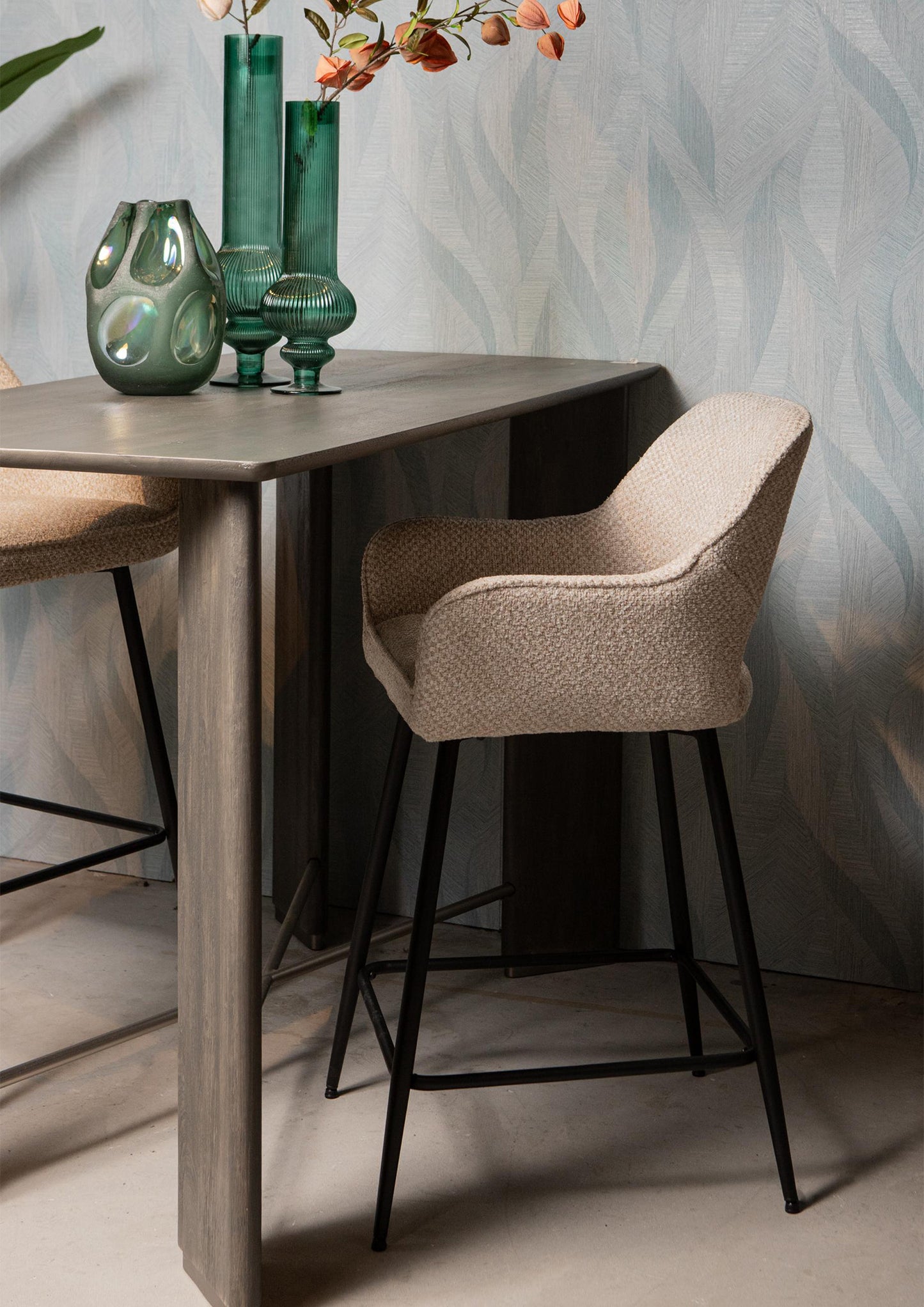 Fallon Lage Barkruk Opulence Set van 2 Stuks Beige 95x60x54 cm