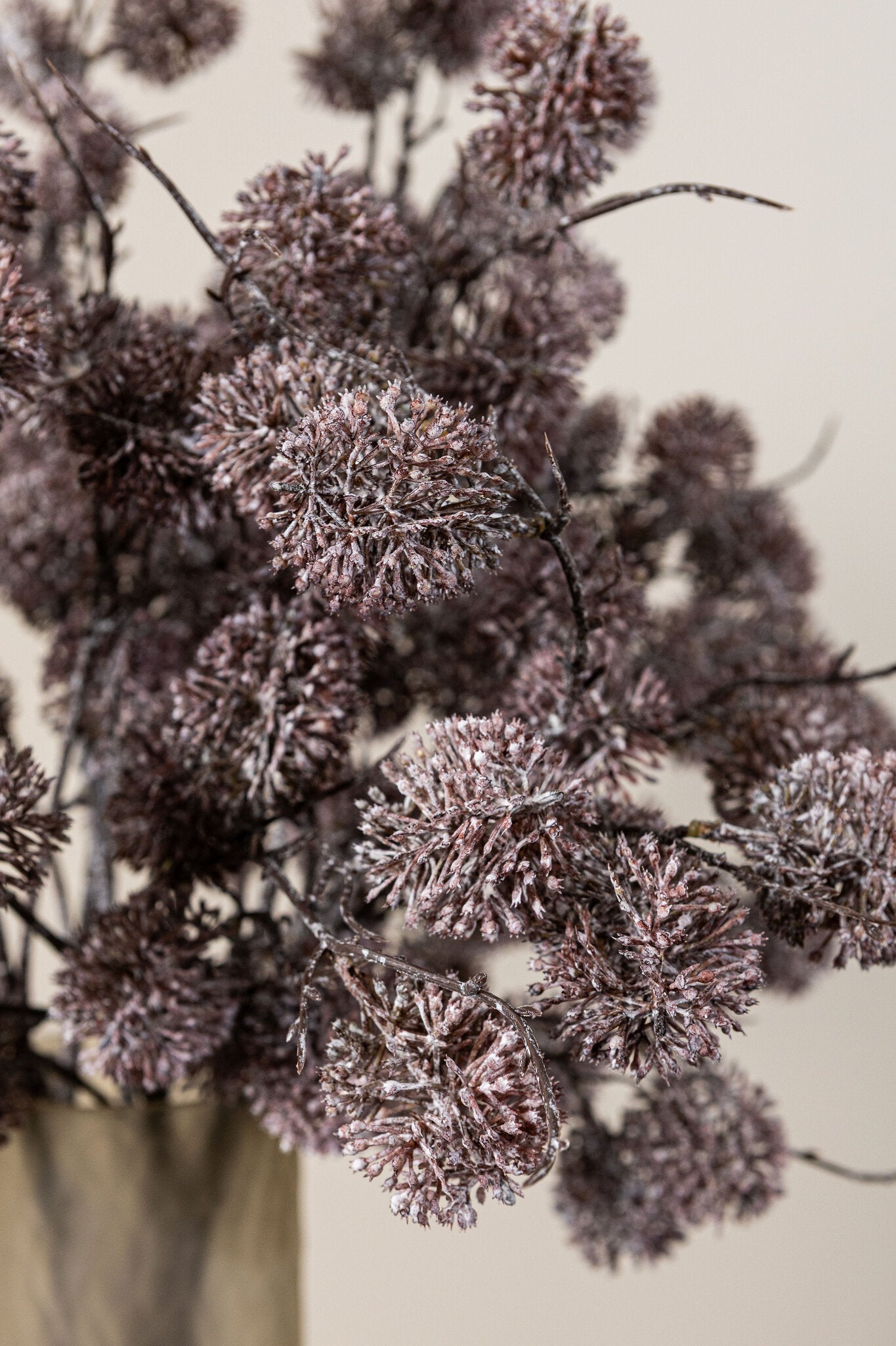 Twig Plant Roze Pom Pom Spray - Set van 12 91x50x32 cm