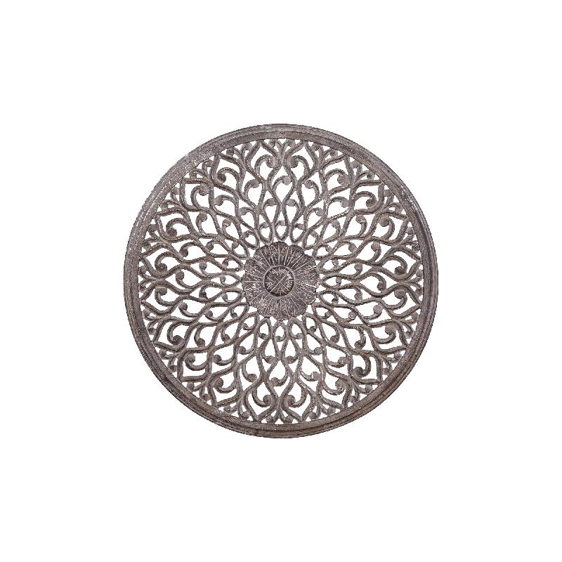 Vane Donkergrijs MDF Rond Wandpaneel met Carved Details XS 60x60x2.7 cm