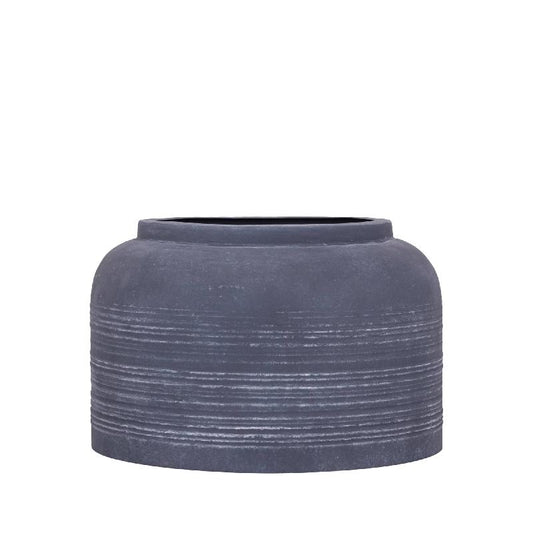 Lavada Antraciet Ijzeren Boerenpot Laag S 23.5x35.5x35.5 cm