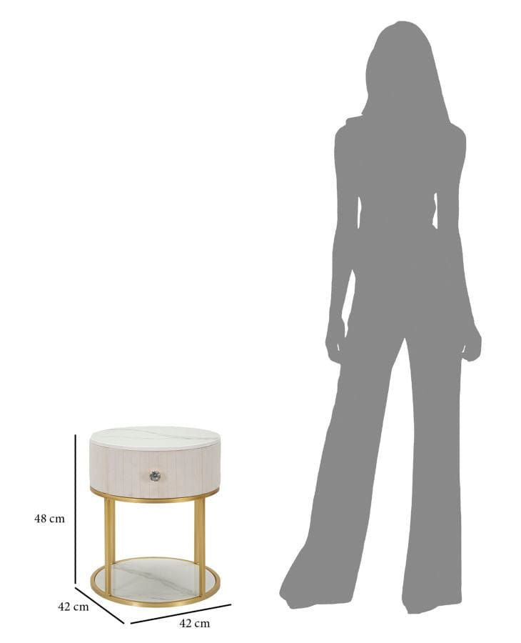 Mauro Ferretti BED SIDE MONTPELLIER CREAM CM Ø 42X48