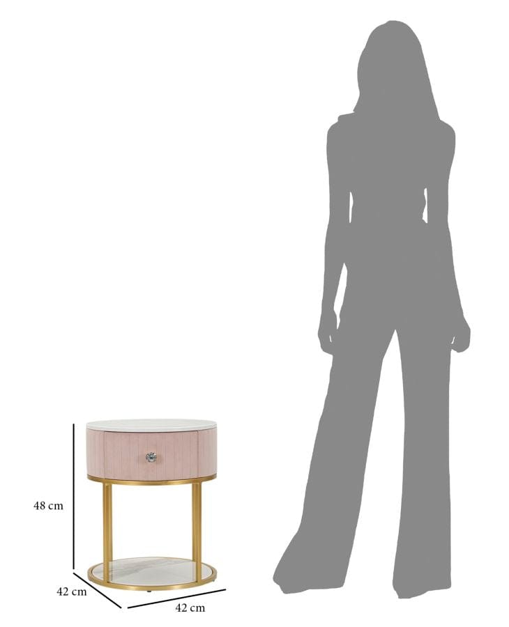 Mauro Ferretti BED SIDE MONTPELLIER PINK CM Ø 42X48