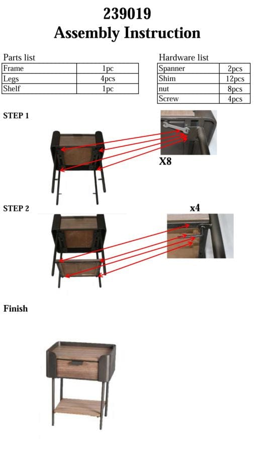 Mauro Ferretti BED SIDE TORONTO CM 50,5X41X60