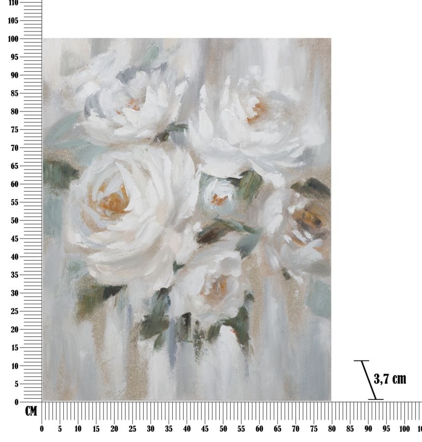 Mauro Ferretti HANDMADE WALL PAINTING CREM FLOWER CM
80X3,7X100