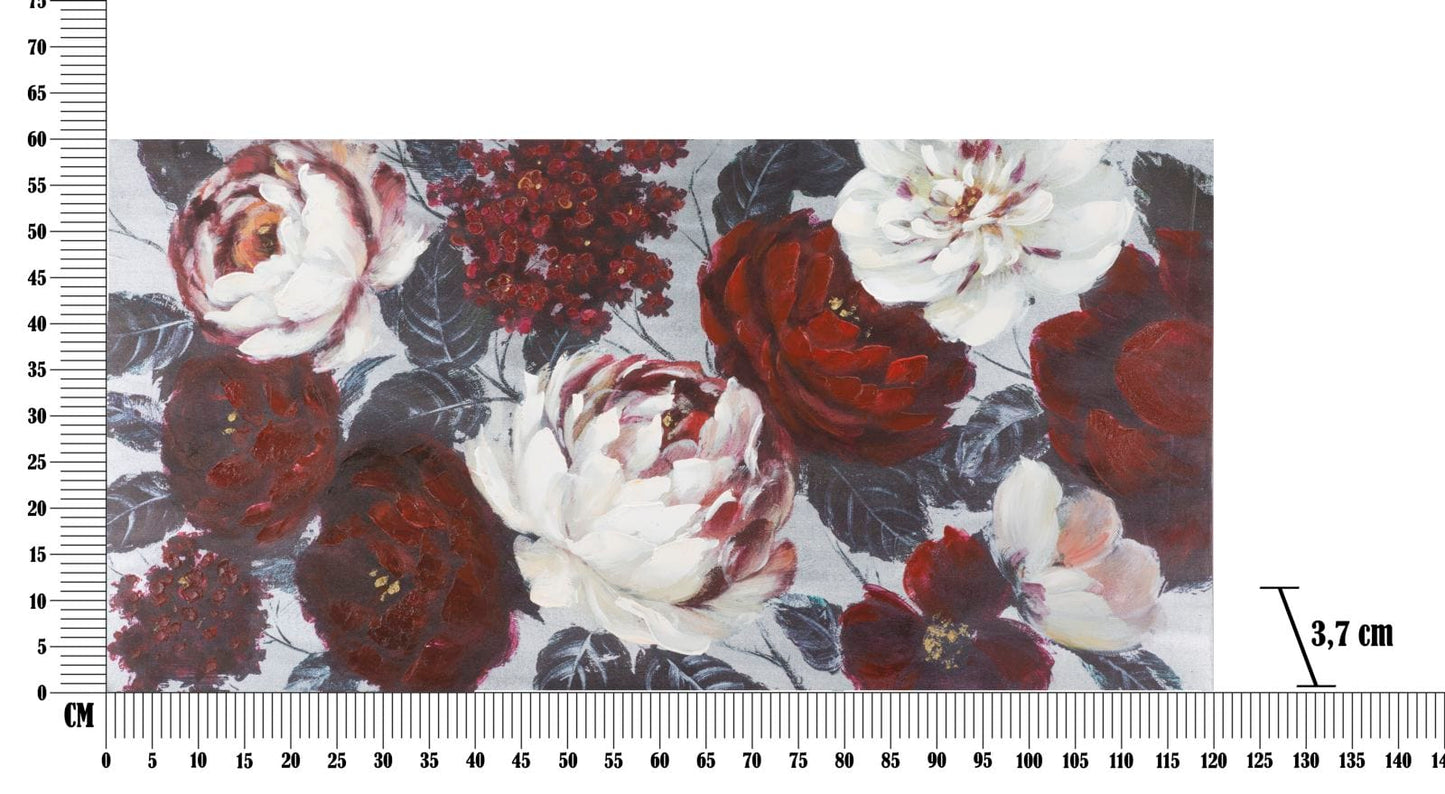 Mauro Ferretti HANDMADE WALL PAINTING WHITE/RED FLOWER DARKBACK CM
120X3,7X60